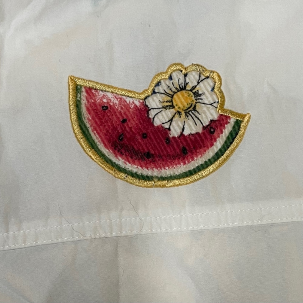 VTG Quacker Factory Watermelon Strawberry Button Up Short Sleeve‎ Shirt Size 3XL - Picture 4 of 8